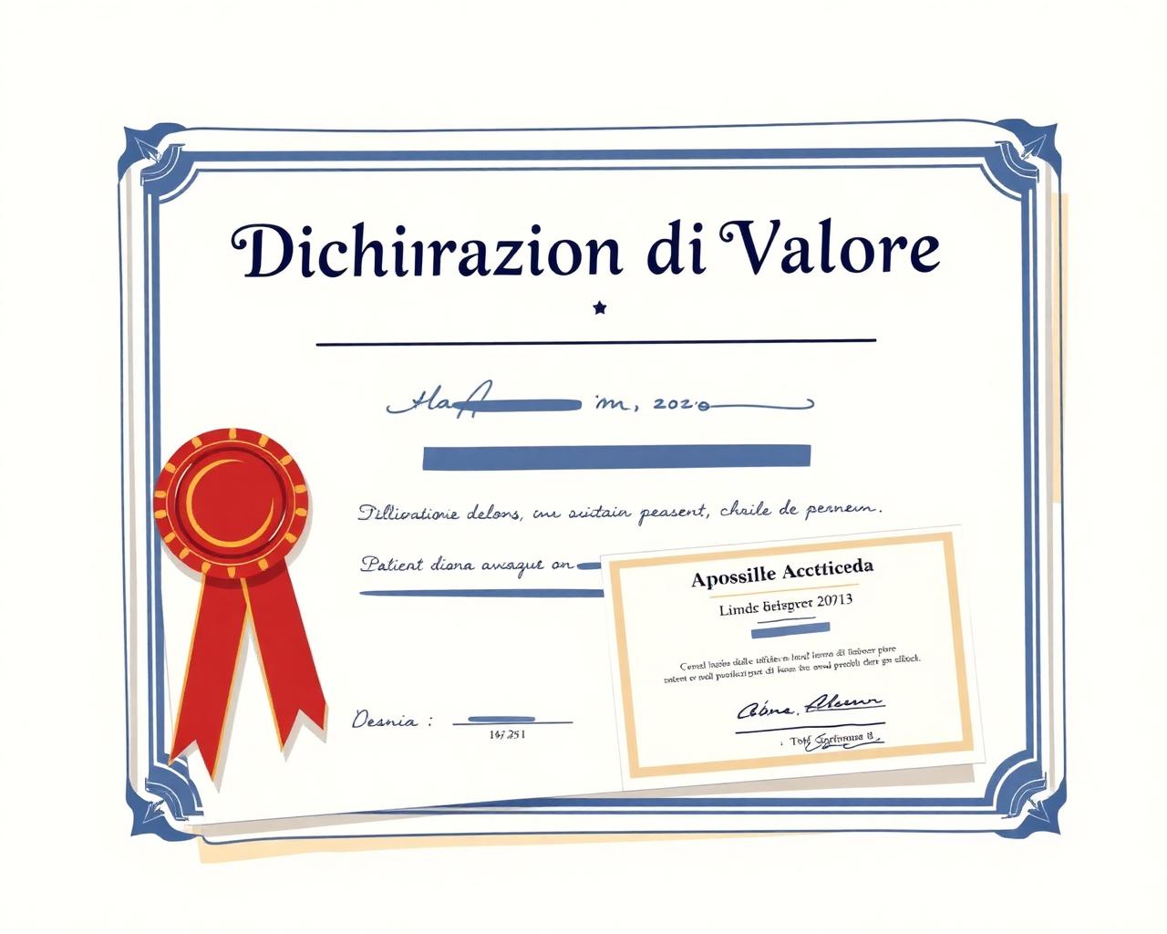 Italian Declaration of Value certificate with apostille
